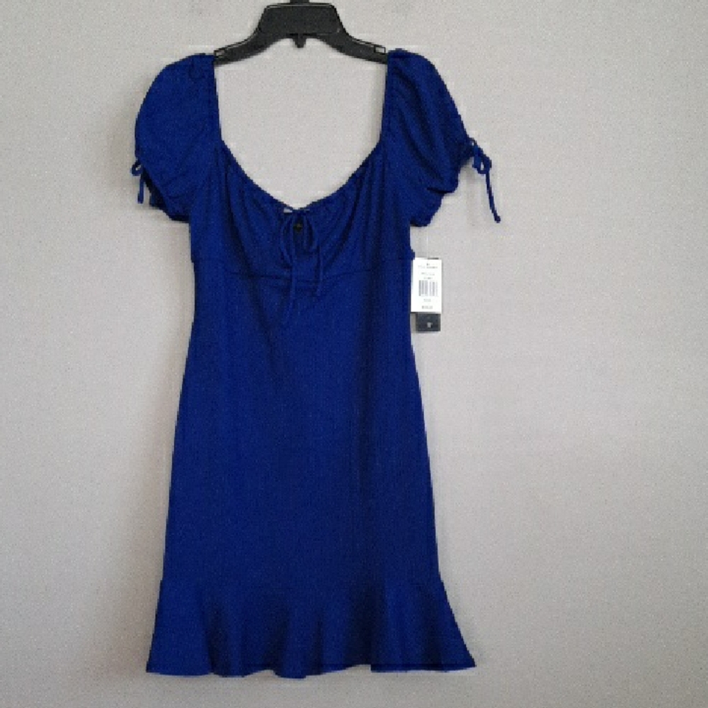 City Triangles Royal Blue Puff Sleeve Mini Dress